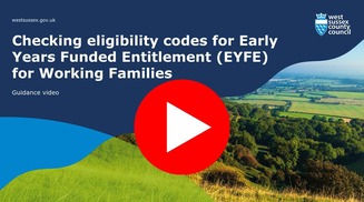 Screenshot of Early Years Funded Entitlement video with a static play button image