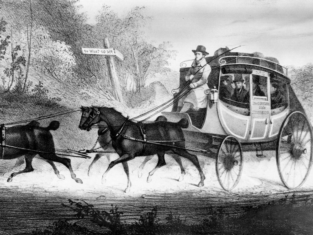 Painting of a stagecoach 