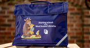Picture of bookbag with the picture of the gruffalo on it