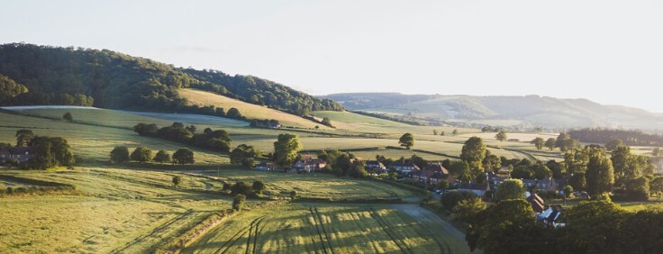 Crop view of south downs