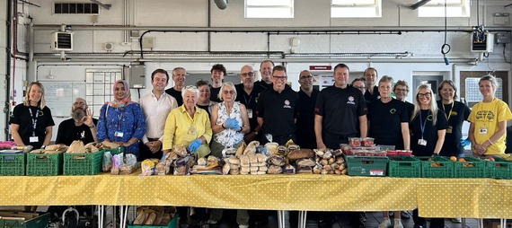 A group photo of volunteers at the Community Food Hub event in Shoreham