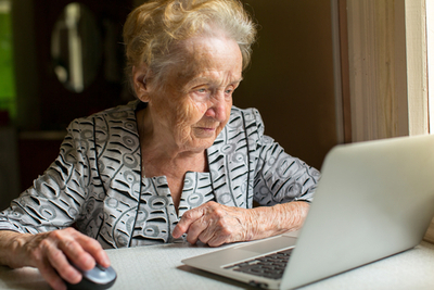 Older lady on computer 