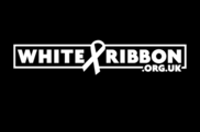 White Ribbon logo on a black background