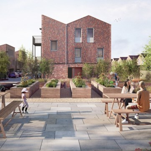 An artists impression of the homes on the site