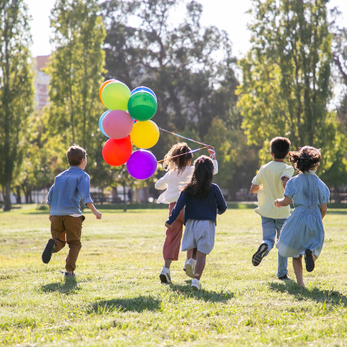 Children playing in sun
