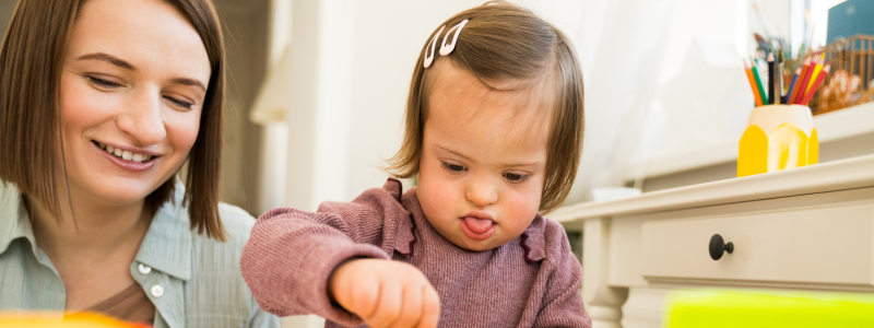 Parent and child playing