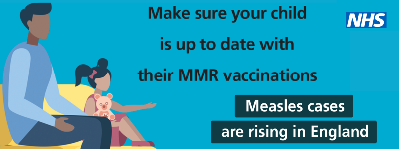 Graphic advising people to make sure their children are vaccinated