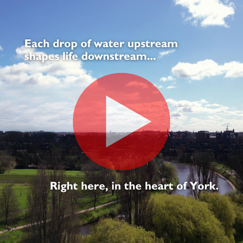 Image of York river with a play button