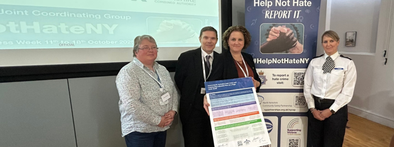 People attending the National Hate Crime Awareness Event