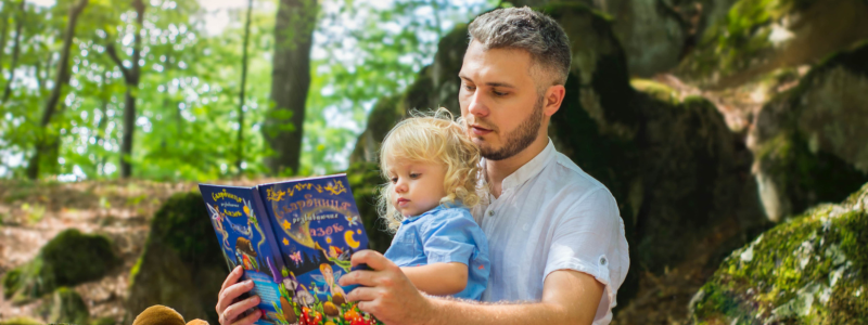 Adult reading with child