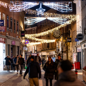 People enjoying a festive scene in York