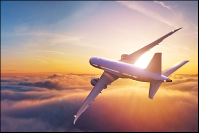 airplane approaching horizon