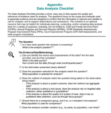 CFSR Statewide Assessment Data Analysis Checklist