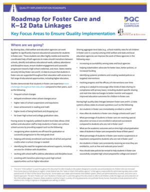 Roadmap for Foster Care and K–12 Data Linkages