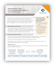 Assessment Tool - Fostering Psychological Safety on Child Welfare Teams