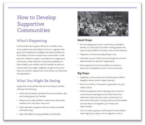 how to develop supportive communities