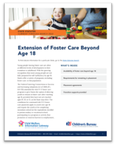 Snapshot of Extension of Foster Care Beyond 18 cover