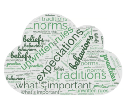 Word cloud on terms related to workplace culture