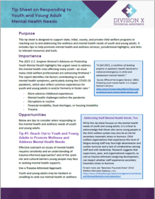 Tip Sheet on Responding to Youth and Young Adult Mental Health Needs