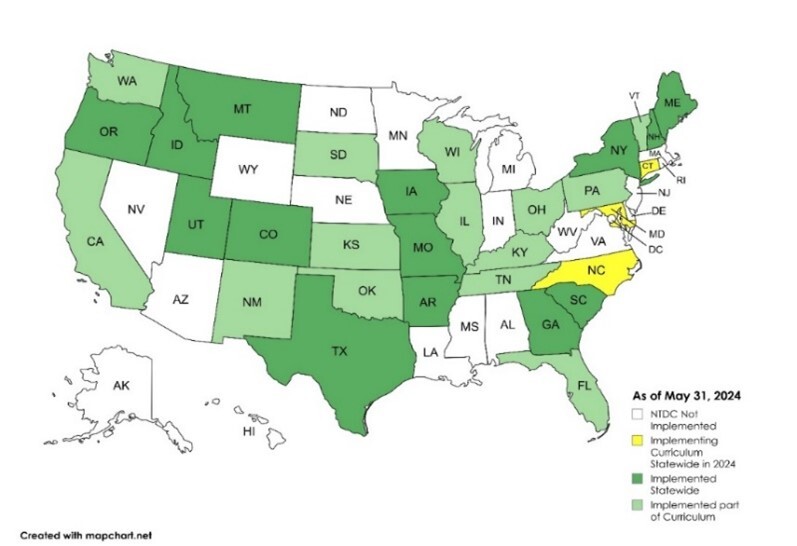 Green and White Map of The Unites States of America