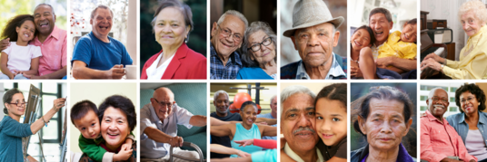 Group of diverse older Americans