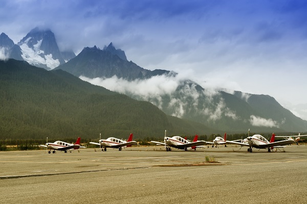 Aircraft on runway at Alaska Airport