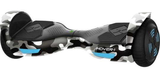 Image of a black and white camoflauge Helix-1 hover board 