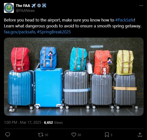 FAA X PackSafe Spring Break