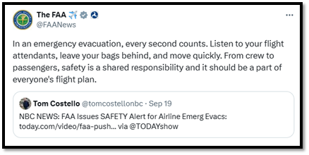 emergency evacuation tweet 