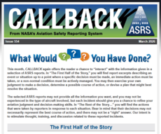 CALLBACK Issue 554 March 2026 from NASA's Aviation Safety Reporting System