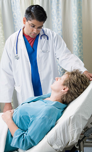 Male Clinician with patient
