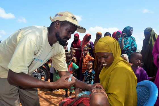 Vaccination of border villages during a polio eradication campaign in Mandera County, Kenya.