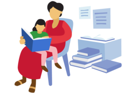 Mother reading with child