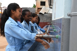 Girls Washing Hands