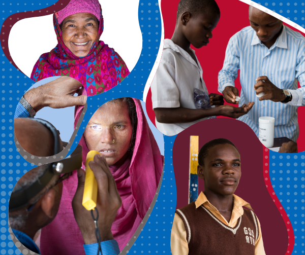 Newsletter graphic with photos related to neglected tropical diseases