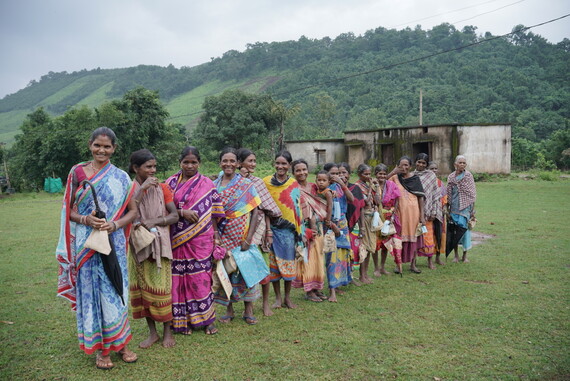 Women waiting to receive vaccine