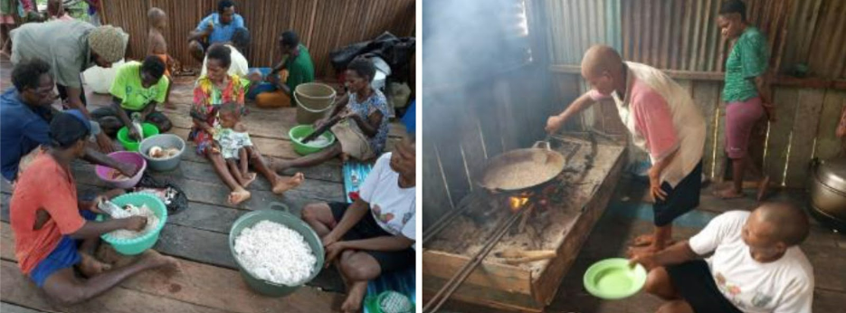 Community members develop local coconut oil-based products as part of the LESTARI activity in Yepem Village, Papua Province, Indonesia.