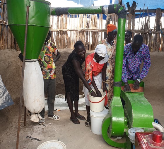 A grain grinding mill managed by Panyijiar Women Association. Photo: USAID Shejeh Salam Activity