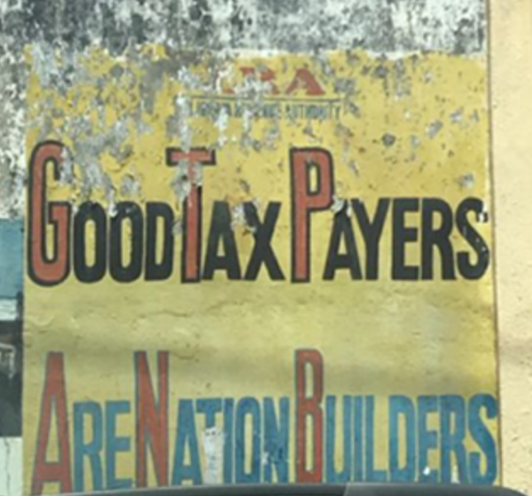 A portion of a taxpayer education mural in Liberia. Photo: Steve Rozner, DDI/DRG