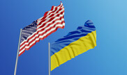 Ukraine US Flags