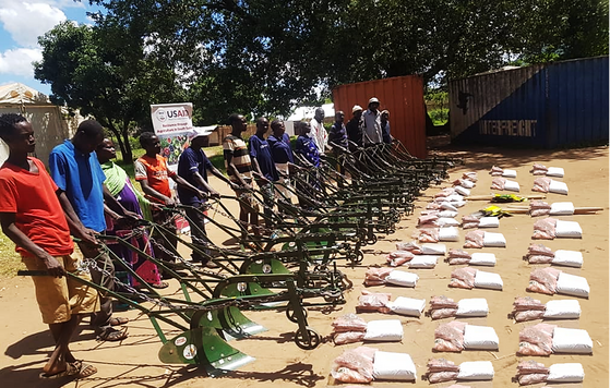In Majai Boma, Kaangi Payam, Jur River County, Tiiho Tiet seed multiplication group received ox plows and improved seeds