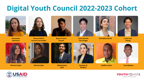 Headshots of the 12 members of the 2022-23 Digital Youth Council