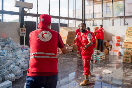 USAID provided relief supplies to the Libyan Red Crescent for distribution in Derna.