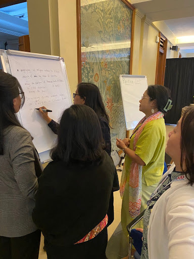 Training participants engage in brainstorming sessions.