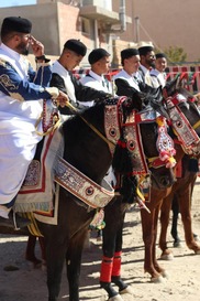 Horsemen perform at the Yefren Cultural Festival.