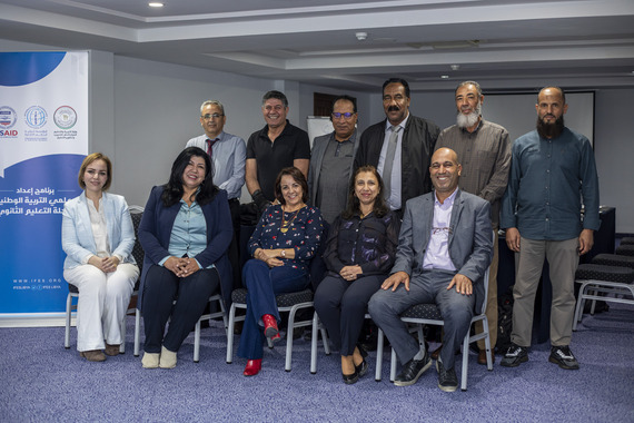 Ministry of Education staff worked with IFES specialists to develop the updated civic education for high school students at a meeting in Tripoli.