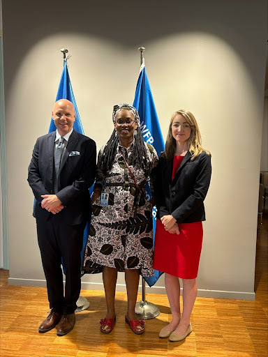  Dr. Peter Mandaville (left) and Amanda Vigneaud at the World Food Programme.  