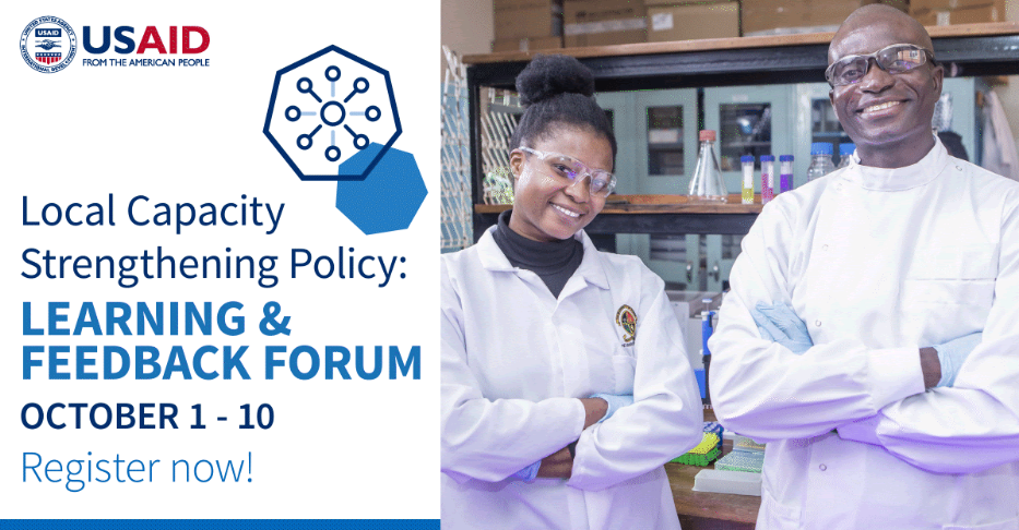 Local Capacity Strengthening Policy: Learning and Feedback Forum, October 1-10. Register Now!