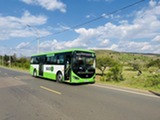 A BasiGo electric bus in Rwanda