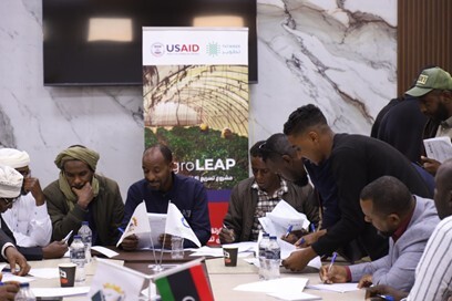 Farmers and local suppliers collaborate during AgroLEAP's Info Day in Sabha.